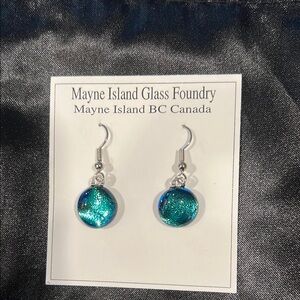 Glass earrings from Mayne island